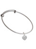 Small Heart with Clear Crystals Charm Bangle Bracelet