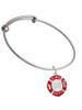 Always Loved Fire Department Shield Charm Bangle Bracelet