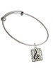 Pebble Border Initial - & Charm Bangle Bracelet