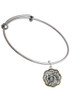 Dragon and Phoenix Two Tone Medallion Charm Bangle Bracelet
