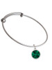 12mm Crystal Rivoli - Green Charm Bangle Bracelet