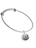 3-D Large Jack O' Lantern with Leaves Charm Bangle Bracelet