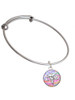 Domed Multi Color CNM Charm Bangle Bracelet