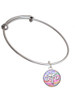 Domed Multi Color DO Charm Bangle Bracelet