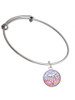 Domed Multi Color MN Charm Bangle Bracelet