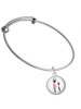 Domed Ballet Dance Instructor Charm Bangle Bracelet
