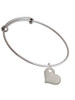 Stainless Steel Heart Charm Bangle Bracelet