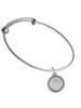 Stainless Steel Disc Nevertheless She Persisted Charm Bangle Bracelet