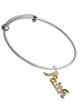 Gold Tone Script ''Faith'' with Clear Crystals Charm Bangle Bracelet