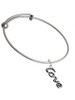 Script ''Love'' with Clear Crystals Charm Bangle Bracelet