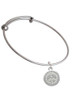 Disc with Crystal Peace Sign Charm Bangle Bracelet