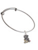 Dragon with Gold Tone Scales and Red Crystals Charm Bangle Bracelet