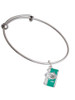 Teal Camera Charm Bangle Bracelet