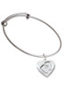 Baby Feet Heart Locket Charm Bangle Bracelet