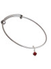 January - Maroon - 6mm Crystal Bicone Charm Bangle Bracelet