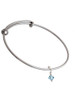 March - Hot Blue - 6mm Crystal Bicone Charm Bangle Bracelet
