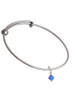 September - Blue - 6mm Crystal Bicone Charm Bangle Bracelet