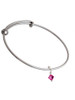Fuchsia - 6mm Crystal Bicone Charm Bangle Bracelet