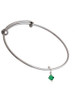 May - Green - 6mm Crystal Bicone Charm Bangle Bracelet