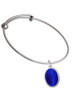 Small Blue Imitation Cat's Eye Charm Bangle Bracelet