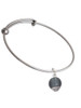 12mm Grey Roller Spinner with Silver Tone Lining Glass Spinner Charm Bangle Bracelet
