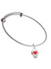 Red Heart Spinner Charm Bangle Bracelet