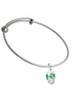 Green Shamrock Spinner Charm Bangle Bracelet