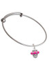 Crystal Hot Pink Spinner Charm Bangle Bracelet