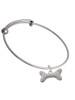 Large Clear Crystal Dog Bone Charm Bangle Bracelet