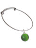 Round - Imitation Cat's Eye - Green - Charm Bangle Bracelet