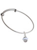 White Center Spinner Charm Bangle Bracelet