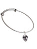White Dots on Black Spinners Charm Bangle Bracelet