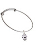Black Dots on White Spinners Charm Bangle Bracelet
