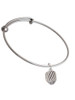 Wide Diagonal Cable Spinner Charm Bangle Bracelet