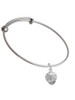 Antiqued Silver Tone Basketball Spinner Charm Bangle Bracelet