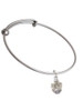 White Plumeria Flowers Spinner Charm Bangle Bracelet