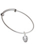 Silver Tone Baseball/Softball Spinner Charm Bangle Bracelet