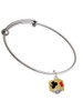 Card Suits Square Gold Tone Spinner Charm Bangle Bracelet