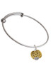 Large Rope with Cross Spinners Gold Tone Spinner Charm Bangle Bracelet