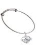 Love Banner on Clear Crystal Heart Charm Bangle Bracelet