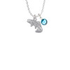 Jumping Trout Necklace with Hot Blue Crystal Drop