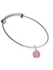 Small Sparkle Pink AB Softball Charm Bangle Bracelet