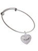 Mom Rocks on AB Crystal Heart Charm Bangle Bracelet