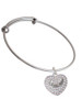 Nurses Rock on AB Crystal Heart Charm Bangle Bracelet