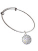 Large Super Sparkle Crystal Clear AB Volleyball Charm Bangle Bracelet