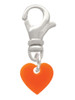 Acrylic 5/16" Orange Heart Clip On Charm