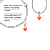 Acrylic 5/16" Orange Heart Clip On Charm