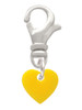 Acrylic 5/16" Yellow Heart Clip On Charm