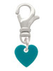 Acrylic 5/16" Teal Heart Clip On Charm