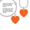 Acrylic 1" Orange Heart Clip On Charm